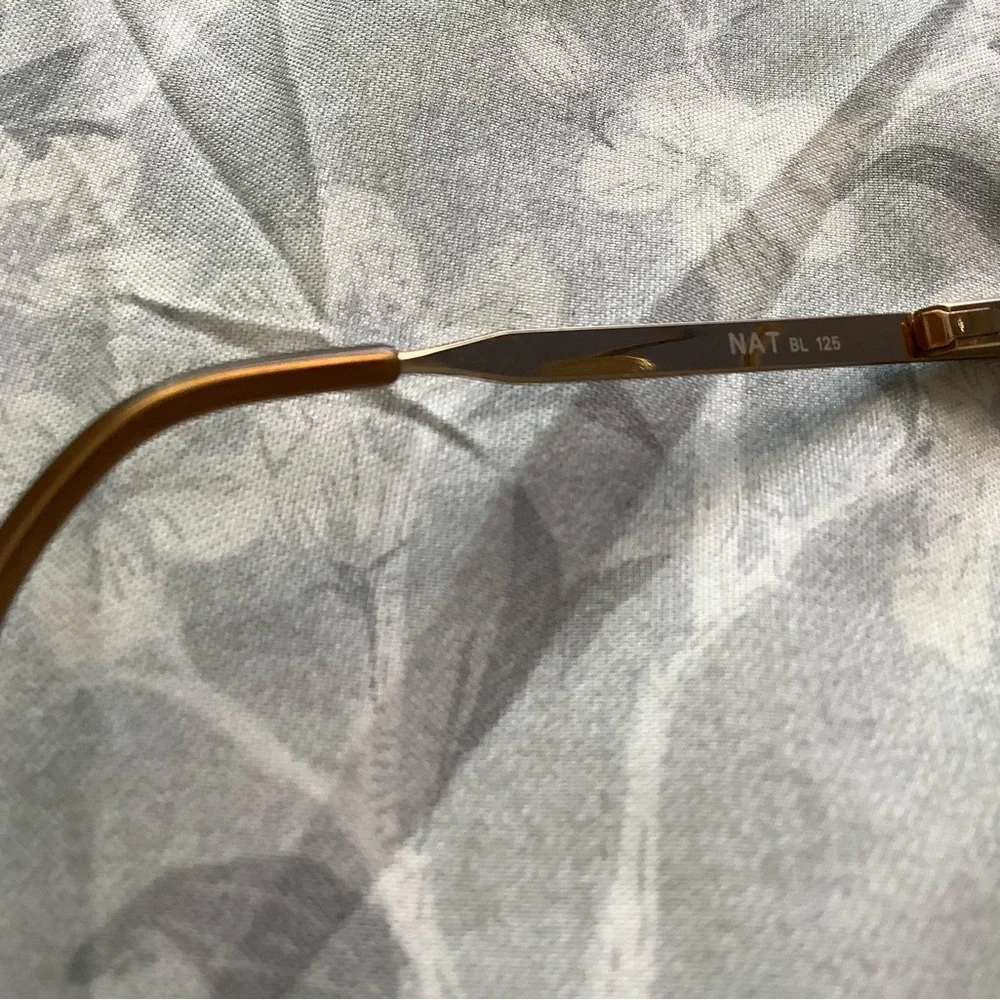 Vintage SRO 90s French Browline Glasses Blue Gold Frame